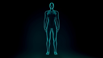 肩部疼痛的3D插图，医学概念动画。