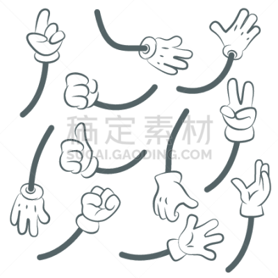 矢量,手,卡通,小狐狸,创世纪,背景分离,多样,拳头,动物群