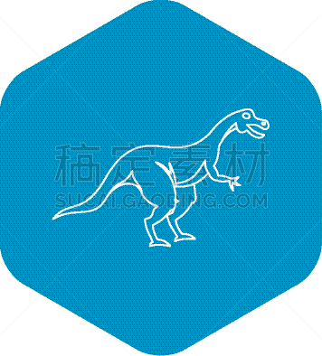恐龙,轮廓,计算机图标,可爱的,侏罗纪,已灭绝生物,动物,力克斯兔,爪,爬行纲