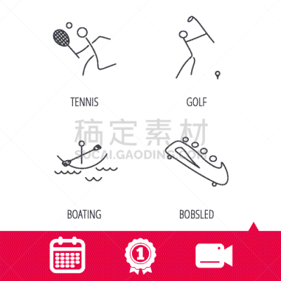 网球运动,高尔夫球运动,计算机图标,轮廓,球拍,相机,直的,冬天,航海