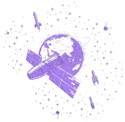 太空船,国际空间站,细的,火箭,绘画插图,卫星,矢量,太阳能电池板,地球形,空间站