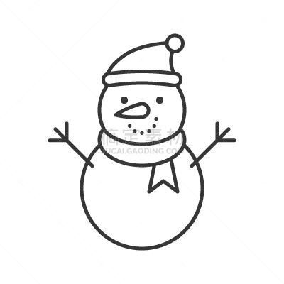 轮廓,冬天,雪人,计算机图标,可爱的,男人,圣诞帽,图像,雪