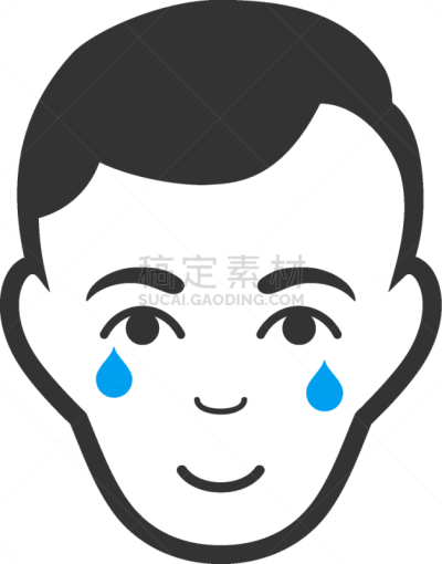 男人,人的脸部,平坦的,计算机图标,男孩,人,白色背景,图像,哭,震惊