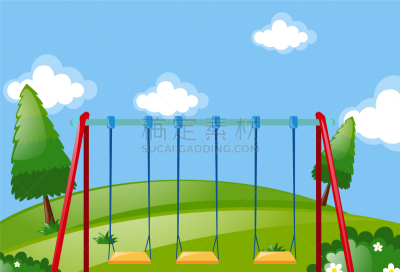 格林公园,地形,户外,夏天,绿色,自然,风景,图像,矢量,荡秋千