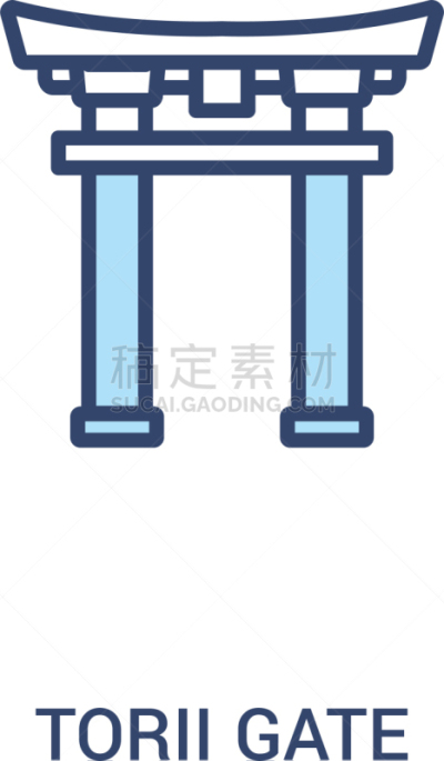 鸟居,图标,两个物体,极简构图,概念,线条,旅途,传统,直的
