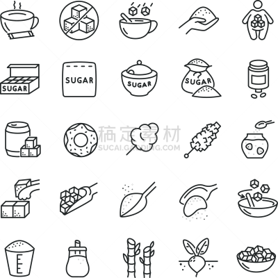 计算机图标,糖,商品,图标集,直的,工业,背景分离,食品,简单,成分