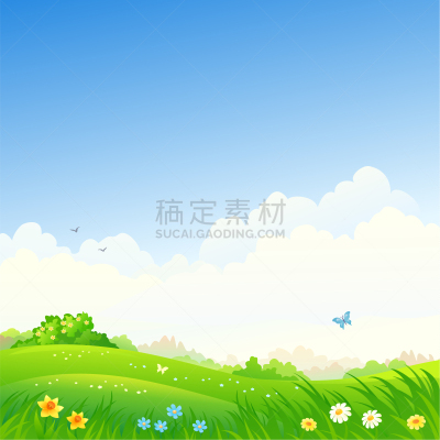 方形画幅,春天,背景,白昼,自然,风景,云,图像,公园,草