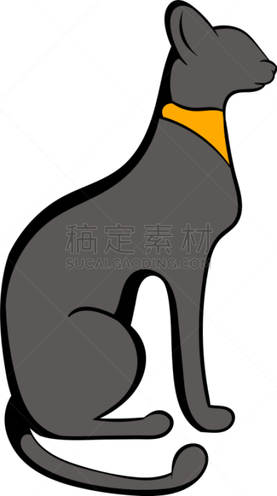 埃及,猫,图标,卡通,一个物体,摆拍,古董,动物,坐,站