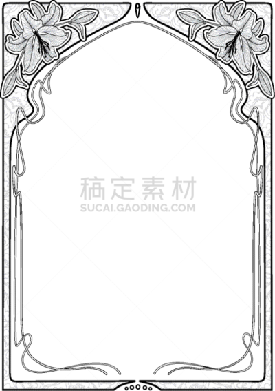 长方形,华丽的,建筑结构,新艺术主义,白色,高雅,自然,图像,复古,生长