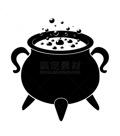 大锅炉,有毒生物体,女巫,分离着色,白色背景,秘密,十月,热,怪异,背景分离