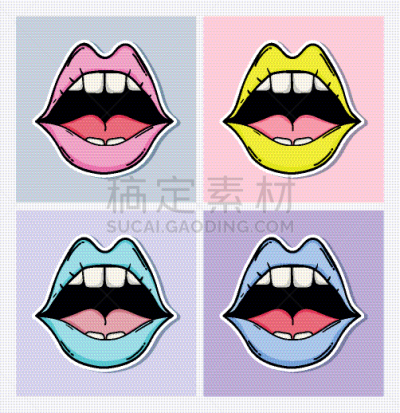 波普风,动画片,可爱的,书,云,图像,嘴唇,自然美
