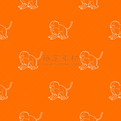 猴子,狮尾狒狒,式样,橙子,可爱的,几何形状,野生动物,肖像,灵长目,猿
