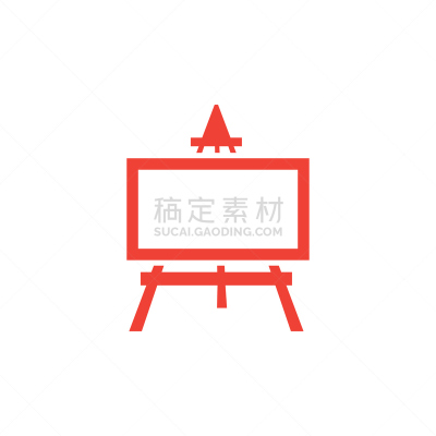绘画插图,计算机图标,画架,白色背景,扁平化设计,矢量,画布,商务,空的,一个物体