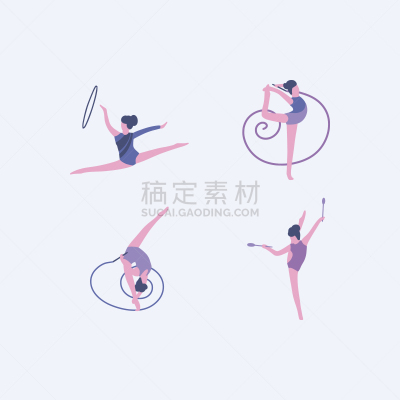 运动,体操,背景分离,球,女人,儿童,舞蹈,绘画插图,女孩,人