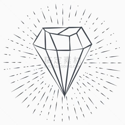 草图,标签,钻石,几何形状,华贵,模板,复古,绘制