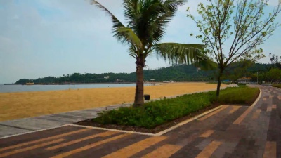 中国晴天珠海市海滨路全景 延时