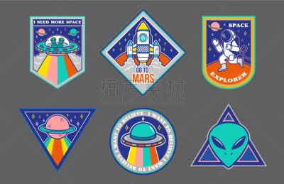 标签,太空,主题,眼罩,可爱的,华丽的,太空船,不明飞行物,品牌名称,复古
