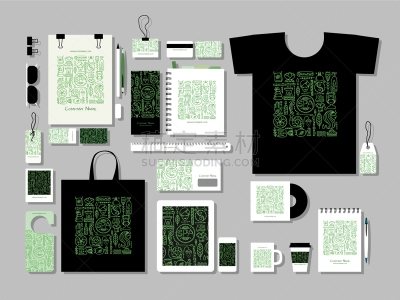 corporate flat mock-up template spa salon design