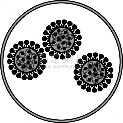 日冕形病毒,绘画插图,新的,矢量,警告标识,显微镜,警告标志,生物灾害标志,中间部分,惊骇