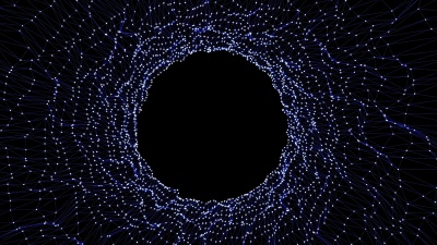 飞进数字隧道。线条和点