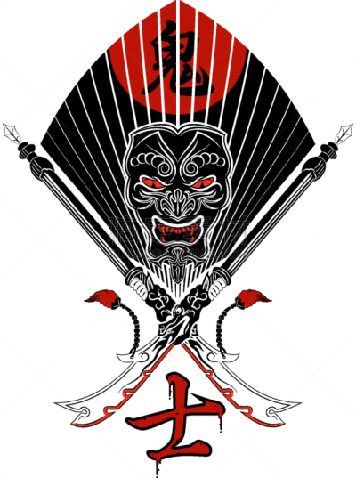 魔鬼,日本武士,白色,亚洲,传统,象形文字,中世纪时代