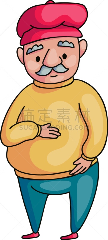 毛衣,黄色,老年男人,灰发,可爱的,家庭,父母,父亲,爱,站