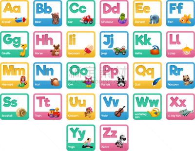 绘画插图,卡通,信函,字母,可爱的,知识,动物,儿童教育,公亩,矢量