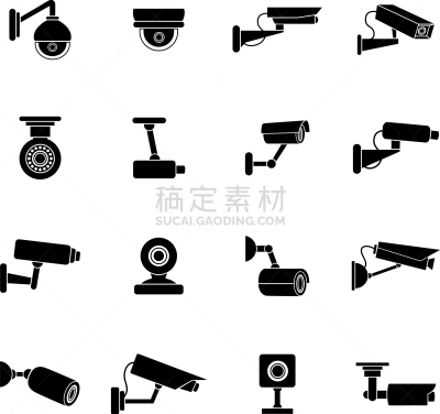 监视器,计算机图标,分离着色,安全的,相机,技术,图像,收集,监视