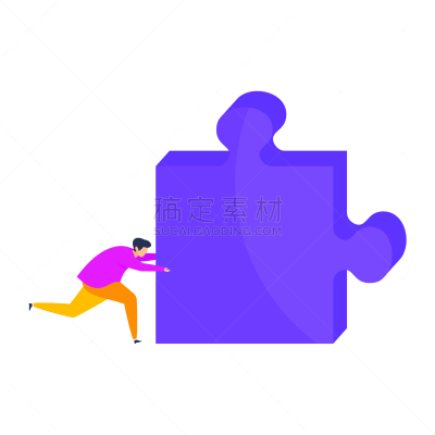 小的,男人,拼图拼块,巨大的,背景分离,技术,计算机软件,想法,领导能力,办公室