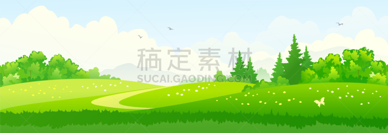 绿色,地形,草坪,云,草,夏天,户外,天空,景象