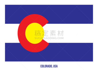 美国州旗,绘画插图,科罗拉多州,美国,白色背景,矢量,阿拉巴马州旗,田纳西州旗,阿肯色州州旗,杆