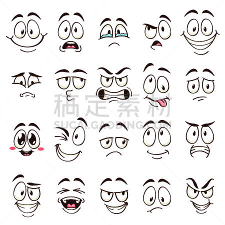 面部表情,人的眼睛,卡通,乐趣,个性,拟人,人的嘴,矢量,讽刺漫画,幽默