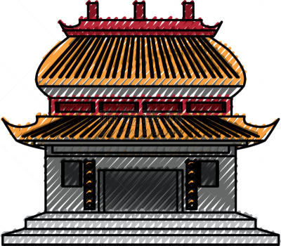 寺庙,图标,亚洲,传统,矢量,屋顶,绘制