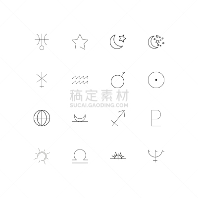 轮廓,直的,星座,计算机图标,天秤座,水瓶座,球形建筑,矢量,天王星,冥王星