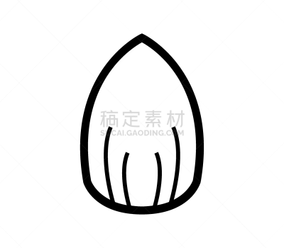 杏仁,图标,素食,清新,食品,水果,草图,分离着色,白色,绘制