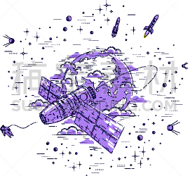 轨道运行,空间站,地球形,宇航员,椭圆形,直的,未来,技术,科学,探险
