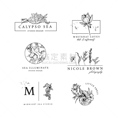 绘画插图,标签,矢量,船,品牌名称,简单,动物手,四元素