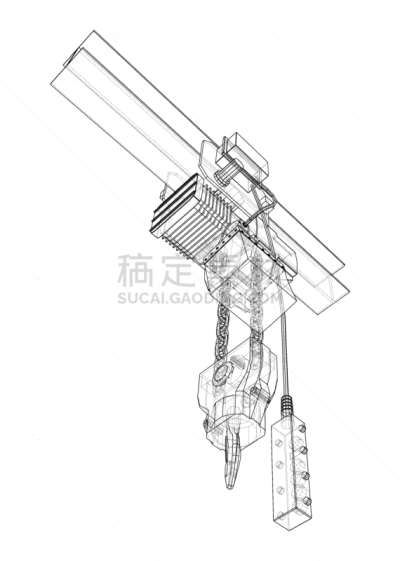 轮廓,提举,矢量,制造机器,概念,滑车,蓝图,建筑业,设备用品,草图