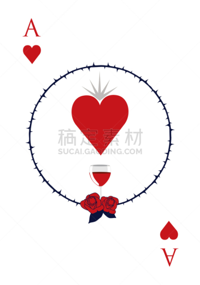 圆形,与众不同,红桃A,荆棘,白色,风险,玫瑰,黄金,杯