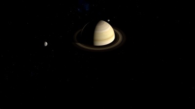 围绕土星轨道运行的土卫二和土卫二卫星