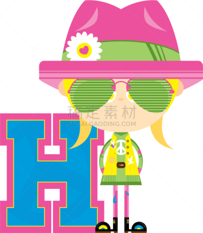 嬉皮士,英文字母H,可爱的,人,图像,英格兰,知识,爱,教育