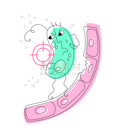 绘画插图,人体,矢量,细菌,抽象,平坦的,微生物学,健康保健,科学家,概念象征