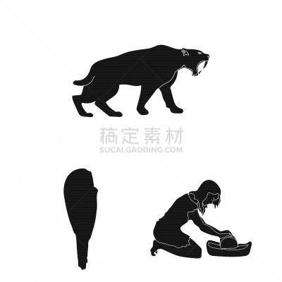 黑色,石器时代,新生活,计算机图标,人,男人,女人,人属,布置,收集