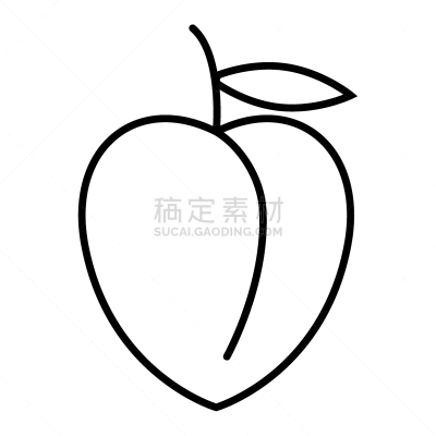 叶子,计算机图标,桃,油桃,水果,线条画,农业,背景分离,熟的,植物