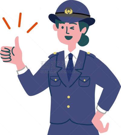 女人,警官,做手势,线条,警察局,简单,绘画插图,问号,问题,评论员