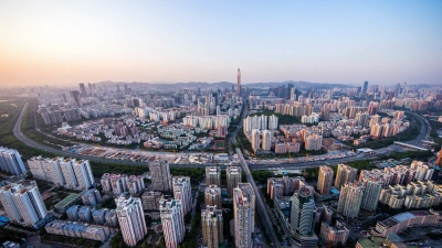 深圳现代建筑外墙，延时摄影