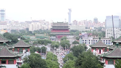 白天的北京钟楼。高清