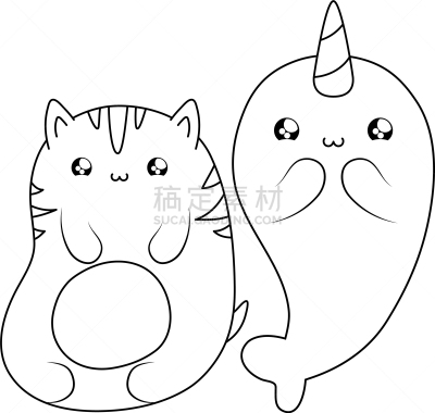可爱的,时尚,猫,一角鲸,可爱,华丽的,飘然,野生动物,哺乳纲,大西洋