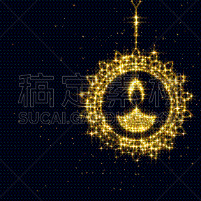 油灯盏,排灯节,黑色背景,拉克什米,传统,请柬,壁纸,装饰,问候