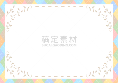 边框,叶子,式样,菱形花纹,菱形图案,传统,几何形状,清新,纺织品